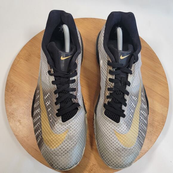 Nike Hyperlive Basketball Sneakers Shoes Men 10 Gray Gold - Picture 5 of 15